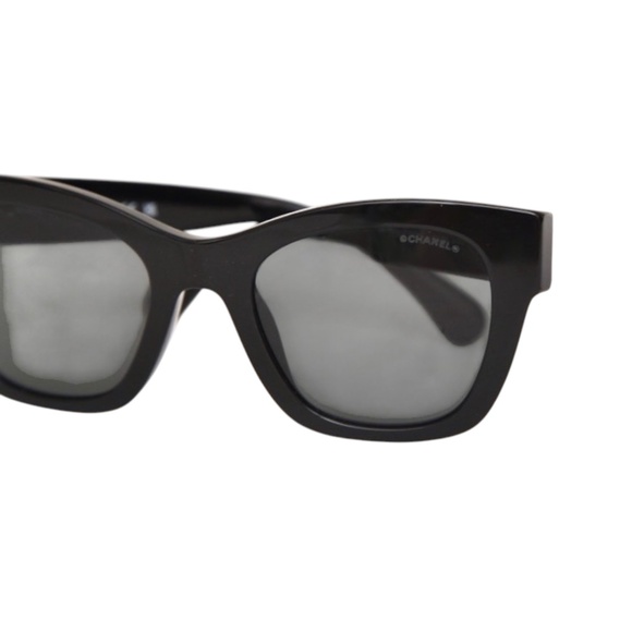 CHANEL Sunglasses Black Heart Square Gold Acetate Enamel Eyeglasses 5478-A 501S4 - Picture 6 of 10